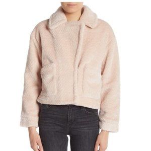 Bagatelle Cropped Faux Shearling Blush Jacket